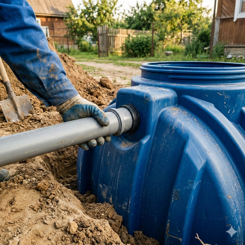 Установка пластикового септика