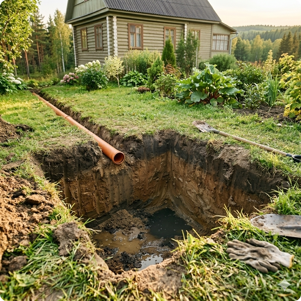 Копка выгребной ямы